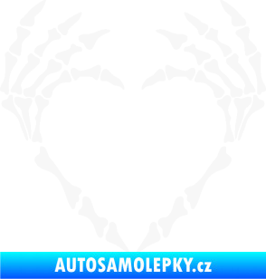 Samolepka Srdíčko z kostí bílá