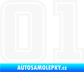 Samolepka Startovní číslo 01 typ 5 bílá