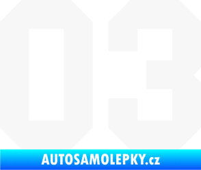 Samolepka Startovní číslo 03 bílá