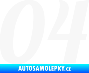 Samolepka Startovní číslo 04 typ 3 bílá