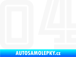 Samolepka Startovní číslo 04 typ 7 bílá