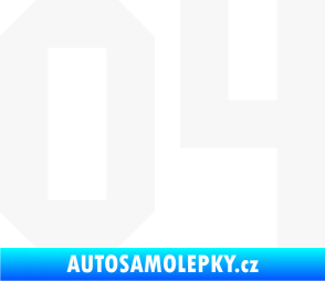 Samolepka Startovní číslo 04 bílá