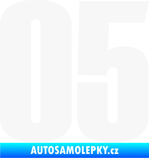 Samolepka Startovní číslo 05 typ 2 bílá