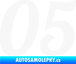 Samolepka Startovní číslo 05 typ 3 bílá