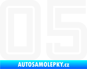 Samolepka Startovní číslo 05 typ 7 bílá