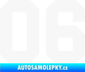 Samolepka Startovní číslo 06 bílá
