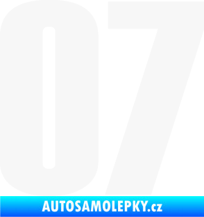 Samolepka Startovní číslo 07 typ 2   bílá