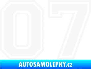 Samolepka Startovní číslo 07 typ 4 bílá