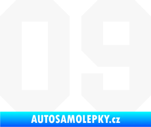Samolepka Startovní číslo 09 bílá