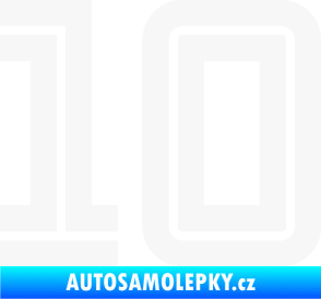 Samolepka Startovní číslo 10 typ 7 bílá