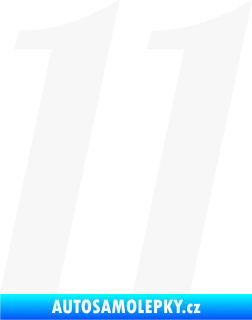 Samolepka Startovní číslo 11 typ 3   bílá