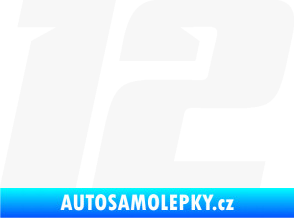 Samolepka Startovní číslo 12 typ 6 bílá