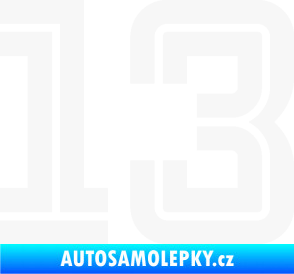 Samolepka Startovní číslo 13 typ 7 bílá