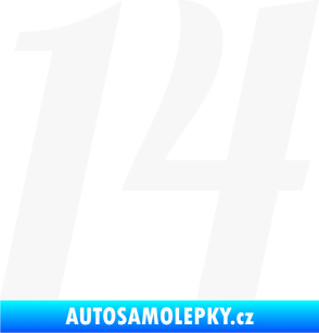 Samolepka Startovní číslo 14 typ 3      bílá