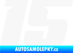 Samolepka Startovní číslo 15 typ 6 bílá