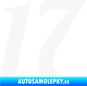 Samolepka Startovní číslo 17 typ 3        bílá