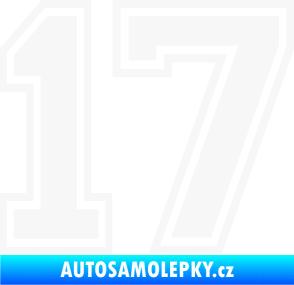 Samolepka Startovní číslo 17 typ 4 bílá