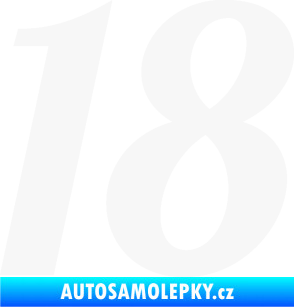 Samolepka Startovní číslo 18 typ 3         bílá