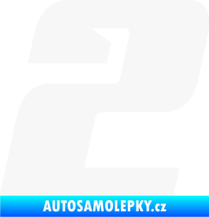 Samolepka Startovní číslo 2 typ 6 bílá