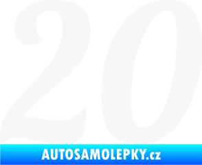 Samolepka Startovní číslo 20 typ 3           bílá