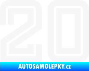 Samolepka Startovní číslo 20 typ 7 bílá
