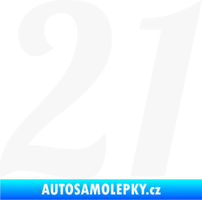 Samolepka Startovní číslo 21 typ 3 bílá