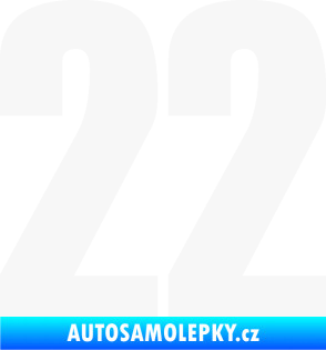 Samolepka Startovní číslo 22 typ 2         bílá
