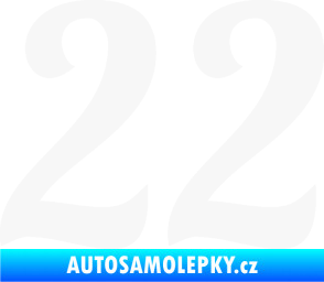 Samolepka Startovní číslo 22 typ 3 bílá