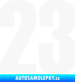 Samolepka Startovní číslo 23 typ 2          bílá