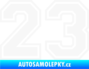 Samolepka Startovní číslo 23 typ 4 bílá