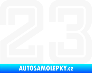 Samolepka Startovní číslo 23 typ 7 bílá