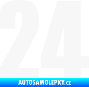 Samolepka Startovní číslo 24 typ 2      bílá