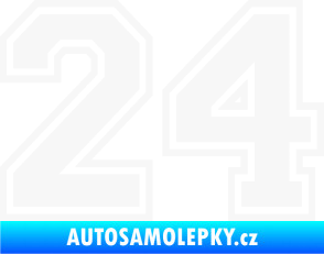 Samolepka Startovní číslo 24 typ 4 bílá