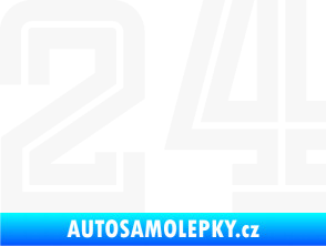 Samolepka Startovní číslo 24 typ 7 bílá