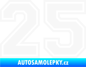 Samolepka Startovní číslo 25 typ 4 bílá