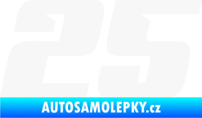 Samolepka Startovní číslo 25 typ 6 bílá