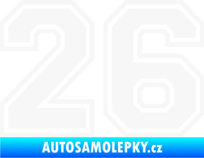 Samolepka Startovní číslo 26 typ 4 bílá