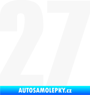 Samolepka Startovní číslo 27 typ 2     bílá