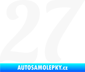 Samolepka Startovní číslo 27 typ 3 bílá