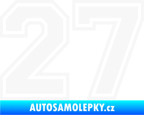 Samolepka Startovní číslo 27 typ 4 bílá