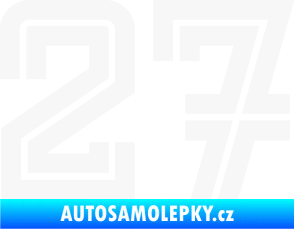 Samolepka Startovní číslo 27 typ 7 bílá