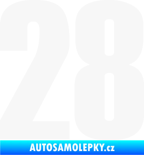 Samolepka Startovní číslo 28 typ 2    bílá
