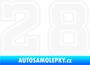 Samolepka Startovní číslo 28 typ 5 bílá