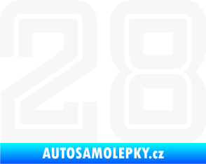 Samolepka Startovní číslo 28 typ 7 bílá