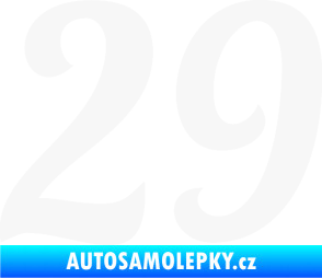 Samolepka Startovní číslo 29 typ 3 bílá