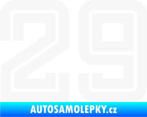 Samolepka Startovní číslo 29 typ 7 bílá