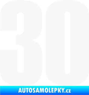 Samolepka Startovní číslo 30 typ 2     bílá