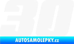 Samolepka Startovní číslo 30 typ 6 bílá