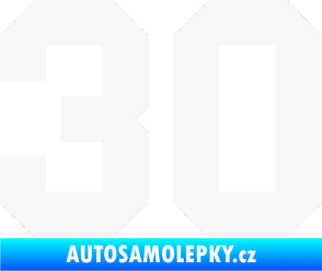 Samolepka Startovní číslo 30 bílá