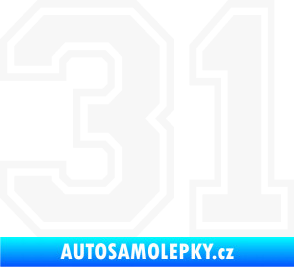 Samolepka Startovní číslo 31 typ 4 bílá